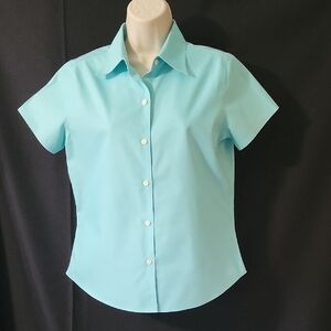 Eddie Bauer Teal, Wrinkle-Resistant Blouse, Size S